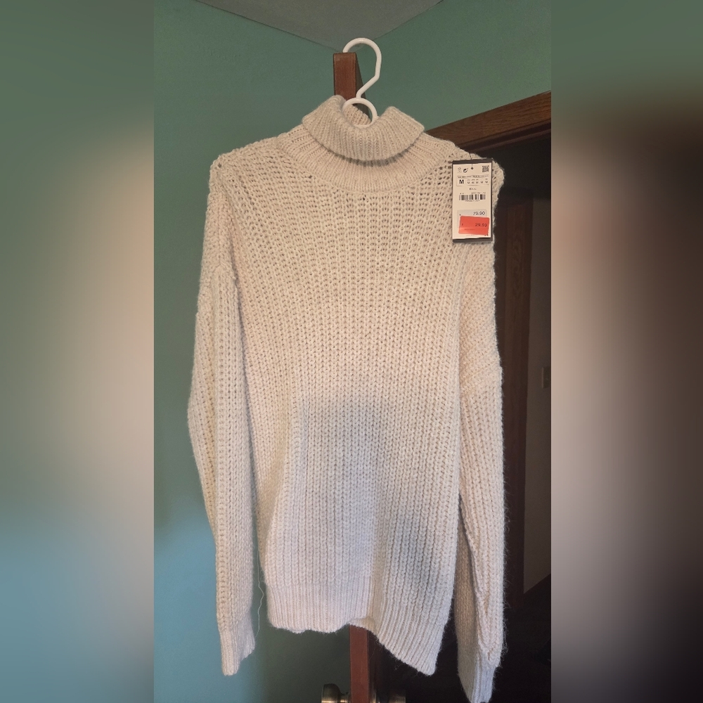 Zara Cream Turtleneck Sweater